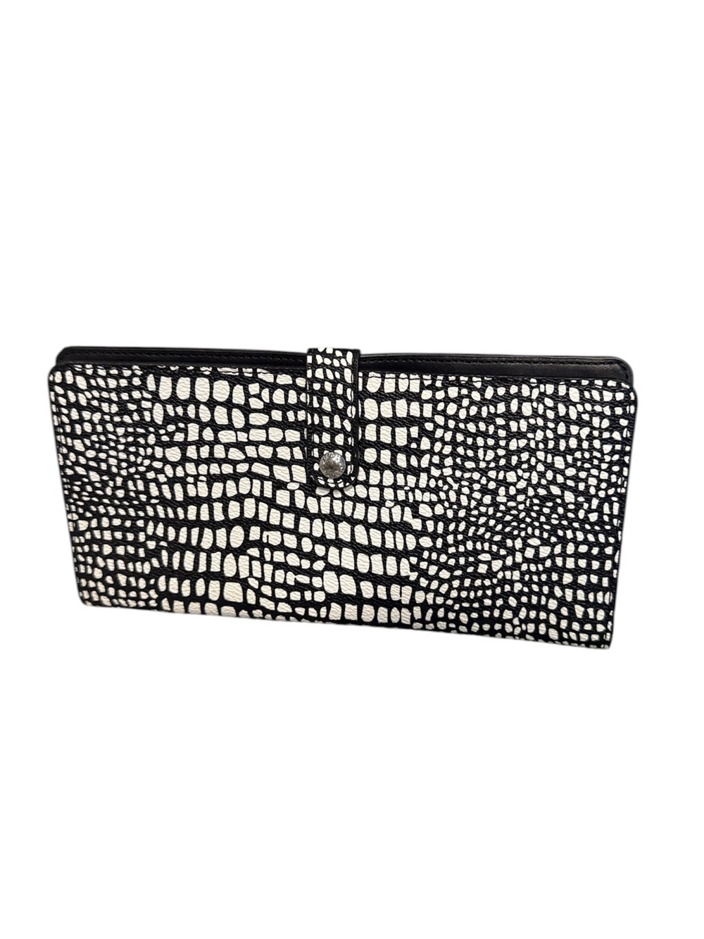 Vera Bradley Slim Travel Organizer Wallet‎ Black White Snakeskin Pattern NWT